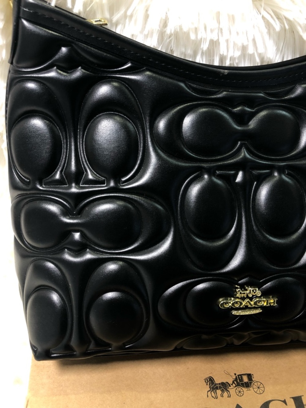 New Coach CZ178 Laurel Shoulder Bag In Signature Leather In Black - Picture 2 of 8